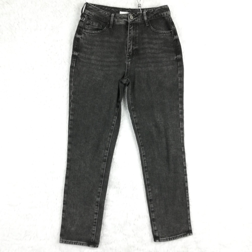 Pacsun Womens Mom Jeans Black Wash Denim High‎ Rise Whiskering 25